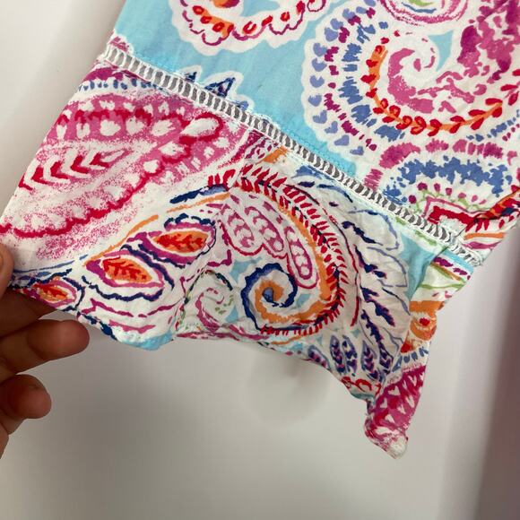 Lauren Ralph Lauren Colorful Paisley Button Down Blouse size Large - Picture 4 of 16
